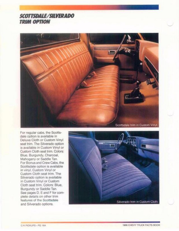 1986 Chevrolet Truck Facts Brochure Page 74